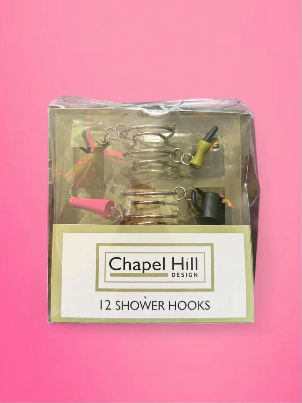 vintage y2k fashionista shopaholic shower curtain hooks deadstock